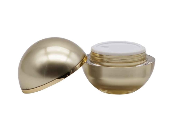 Spherical Cosmetic Cream Containers Gold Color Volume 30g 50g OEM Available