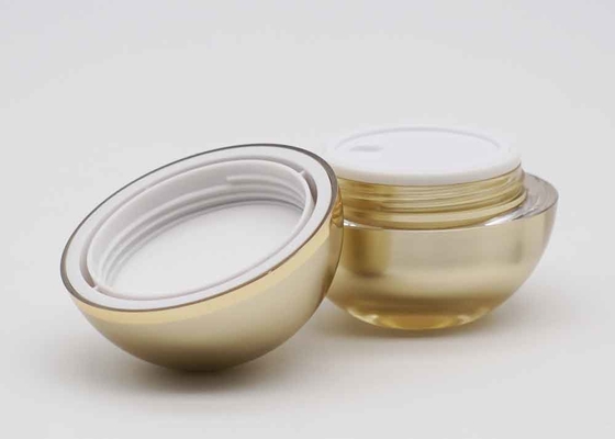 Spherical Cosmetic Cream Containers Gold Color Volume 30g 50g OEM Available