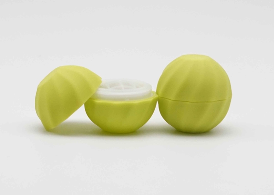 Lemon Color Lip Balm Container Ball Shaped Plastic Lip Balm Tube With Screw Cap