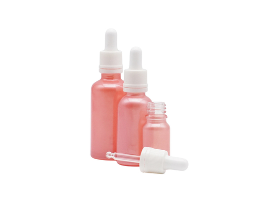 Empty 50ml 100ml Cosmetic Essential Oil Bottles Glass Pink Color Personal Care