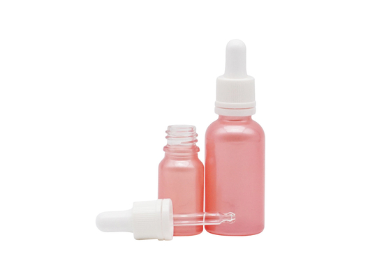 Empty 50ml 100ml Cosmetic Essential Oil Bottles Glass Pink Color Personal Care