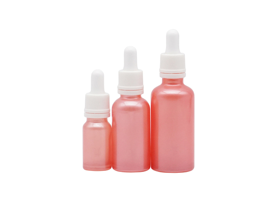 Empty 50ml 100ml Cosmetic Essential Oil Bottles Glass Pink Color Personal Care