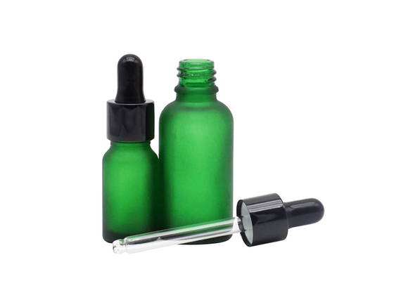 Frosted Green Essential Oil Bottle 30ml 50ml Glass Dropper Bottle Package