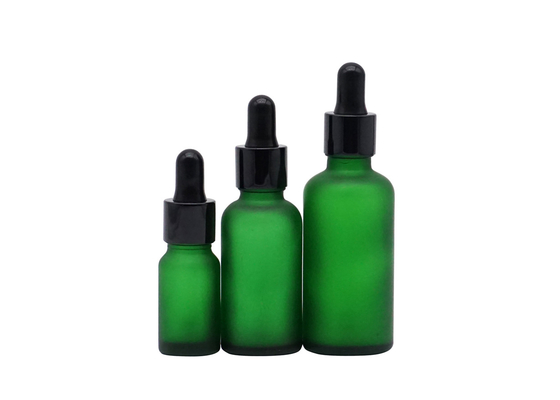 Frosted Green Essential Oil Bottle 30ml 50ml Glass Dropper Bottle Package