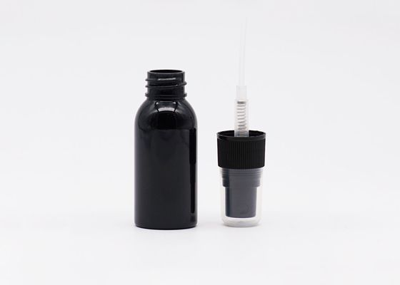 Mist Cosmetic Spray Bottle 60ml Plastic Black Packaging Bottle 20mm Neck