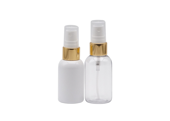 Travel Pocket Plastic Spray Bottle 30ml Cylinder With Gold Aluminum Collar