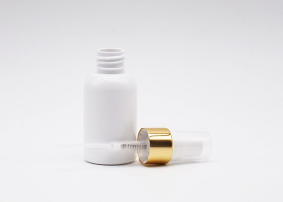 Travel Pocket Plastic Spray Bottle 30ml Cylinder With Gold Aluminum Collar