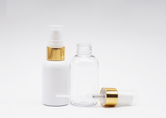 Travel Pocket Plastic Spray Bottle 30ml Cylinder With Gold Aluminum Collar