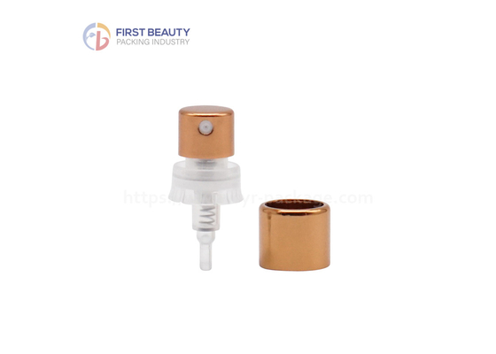 Aluminum Crimpless Perfume Sprayer Pump 0.05ml Output Gold Color