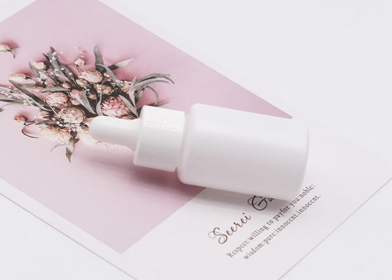 White Cylinder Glass Dropper Bottle 15ml Empty Essential Oil Cosmetic