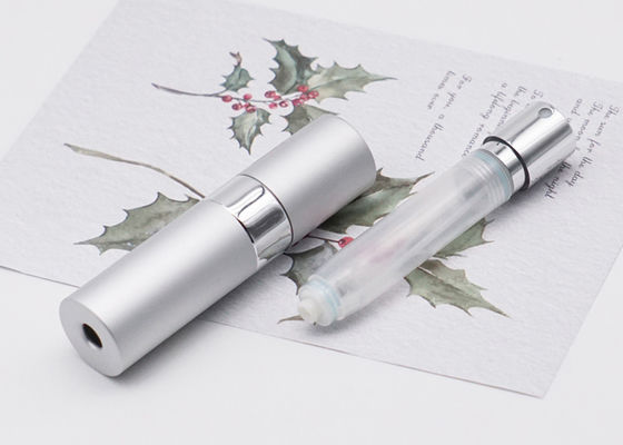 Empty Twist Up Perfume Tester Bottle 8ml 10ml Round Aluminum Glass Refillable Mist Spray