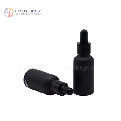 Black Glass Essential Oil Frosted Dropper Bottles Leak Proof