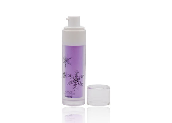 50ml Frosted Purple Cream Spray Bottle Half Cap With Black Silk Screen Printing