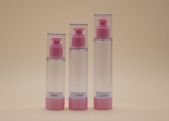 Pink And Clear Color Airless Treatment Pump Bottle 80ml 100ml 120ml With Over Cap