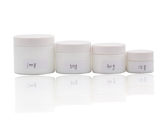 Compact White Empty Cream Jars With Lids For Cosmetics 15g 30g 50g 100g