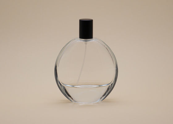Anti Spilling Glass Round Perfume Bottle 100ml Customized Surface Handing